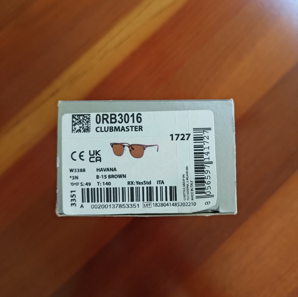 Ray Ban Clubmaster Men's Sunglasses - Picture 3 of 9